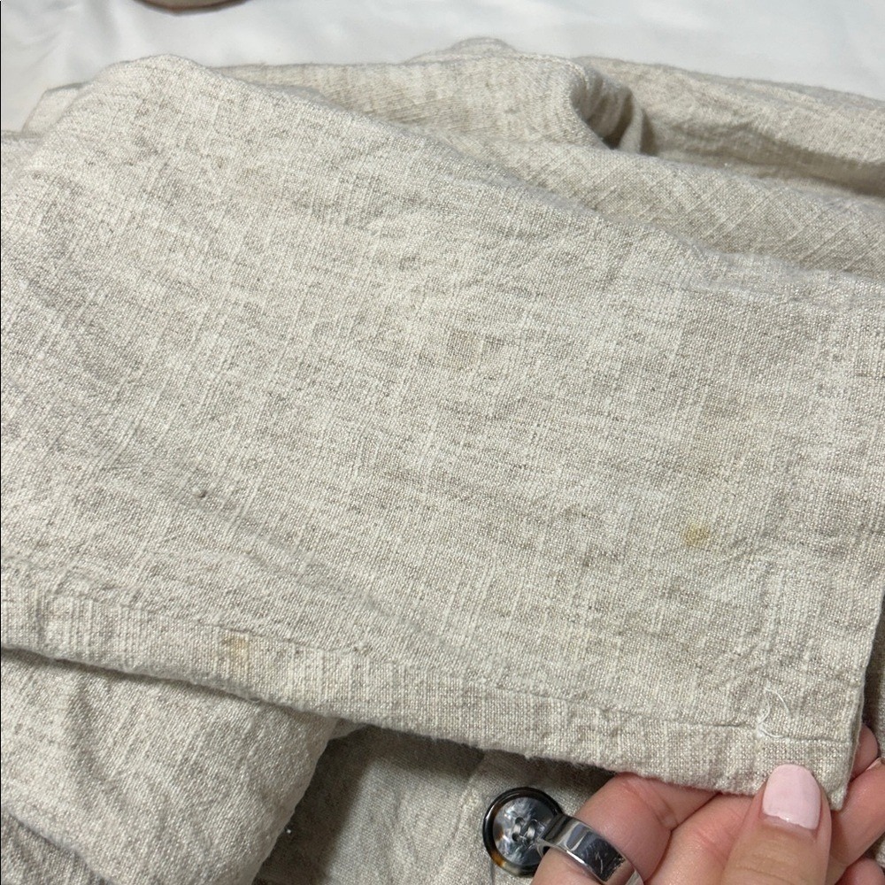 CP‎ Shades Linen Blend Button Front Oversized Shirt Natural Size Medium - Picture 7 of 9